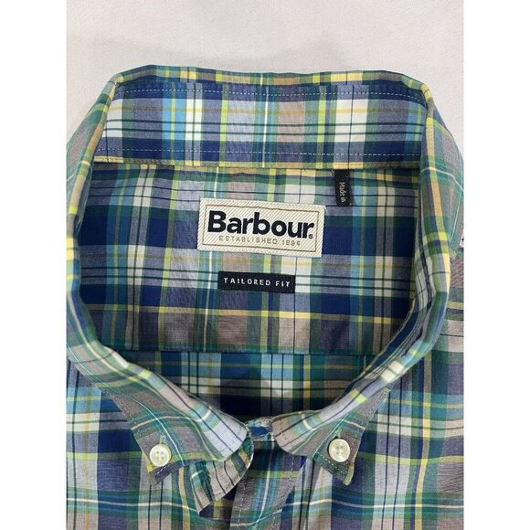 BARBOUR L94716 Men's Multicolor Gerald Tailored Fit Madras Sport Shirt Size XL - Picture 6 of 8